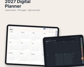 Agenda digital 2027 / Agenda para iPad con hipervínculos (modo claro y oscuro)