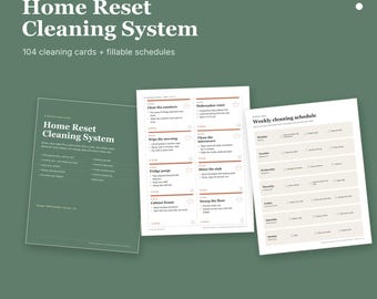 Calendario de limpieza imprimible / 104 tarjetas de limpieza, organización del hogar para personas con TDAH (descarga digital)
