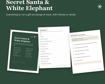 Cuestionario imprimible para el amigo invisible / Juego del elefante blanco, kit de intercambio de regalos de oficina (descarga digital)