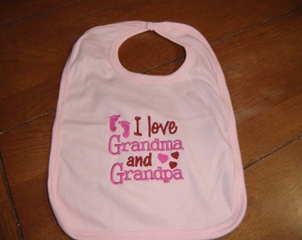Custom Baby Bibs Burp Cloths I Love My Albanian Grandparents Cotton Baby Items for Baby Girl /& Boy White Black Design Only