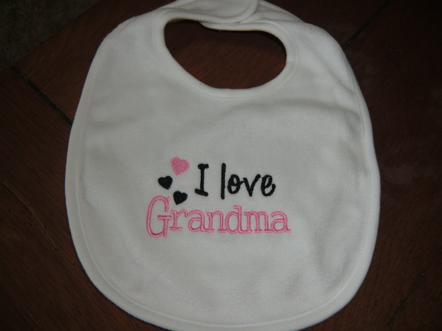 Embroidered Baby Bib I Love Grandma Girl Etsy