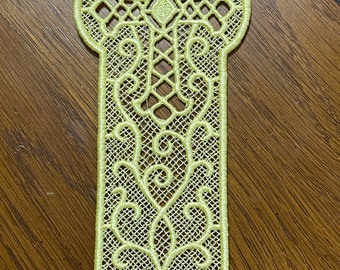 Embroidered Bookmark  -  Celtic - Light Yellow