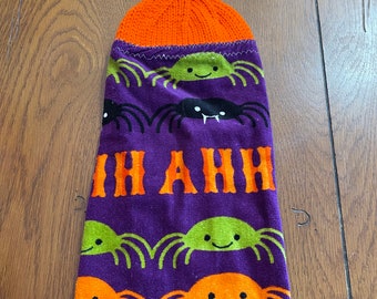 Halloween - Colorful Spiders Knit Top Kitchen Towels