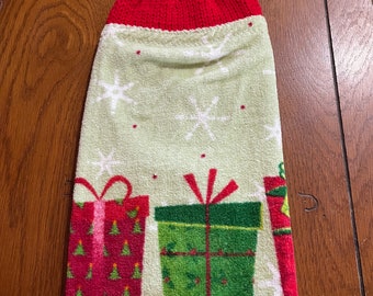 Christmas - Presents & Snowflakes  Knit Top Kitchen Towels