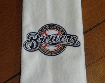 Embroidered Finger Tip Towel  - Milwaukee Brewers