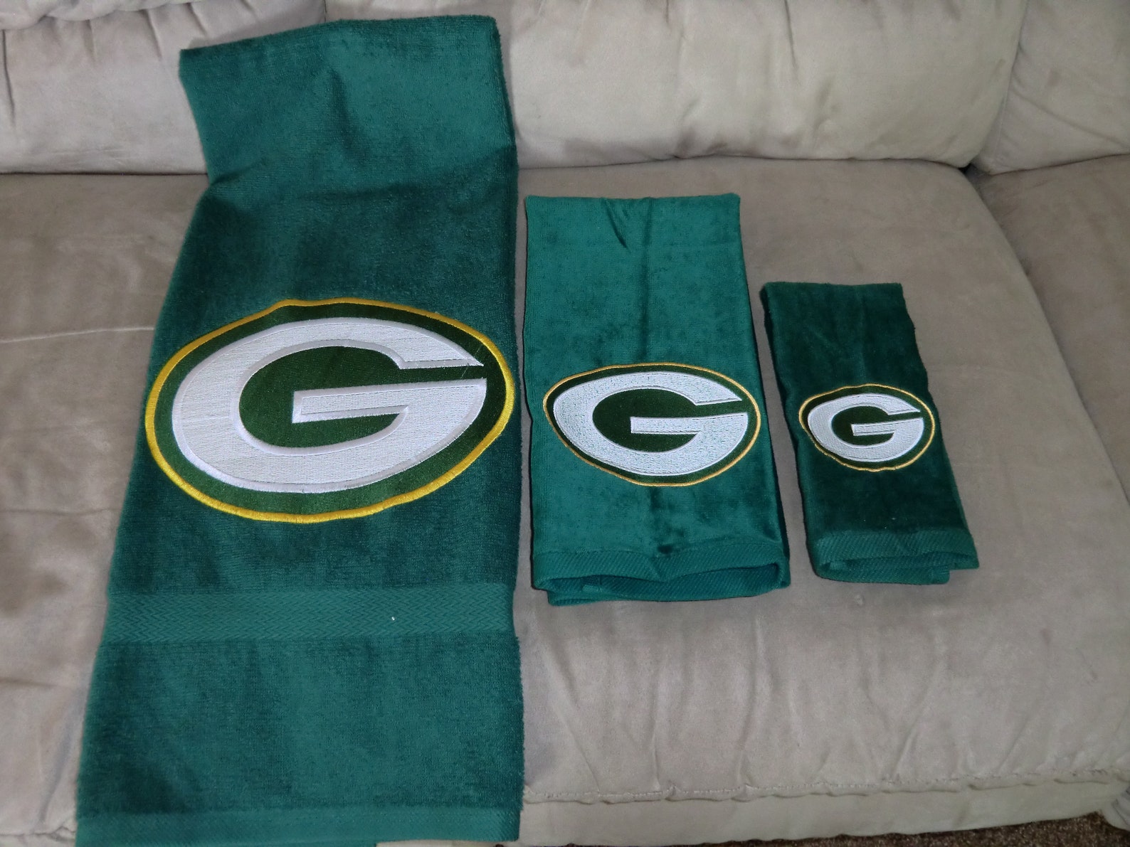 Embroidered Bath Set Green Bay Packers Logo Etsy