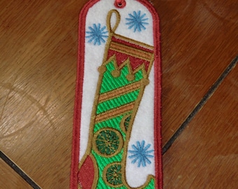 Embroidered Bookmark - Felt - Christmas - Christmas Stocking