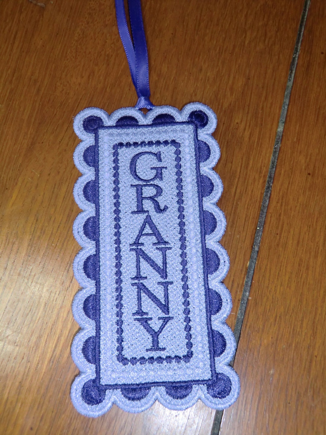 Embroidered Bookmark - Granny - Purple - Etsy