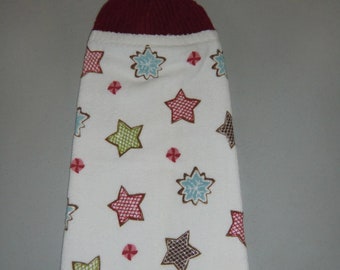Christmas - Stars & Snowflakes -  Knit Top Kitchen Towels