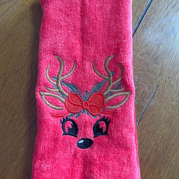 Reindeer Hand Towel Etsy