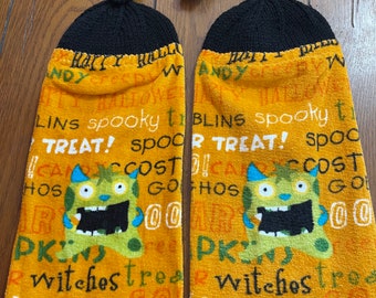 Halloween - Spooky, Treat & Monster  Knit Top Kitchen Towels