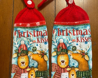 Christmas  - Christmas Kisses -  Knit Top Kitchen Towels