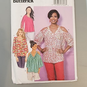 Misses&#39; V-Neck or Scoopneck, Tops with Cold-Shoulder Options Sewing Pattern