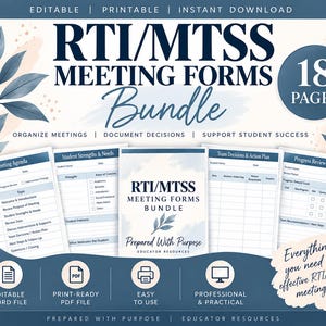 RTI/MTSS Meeting Forms Bundle