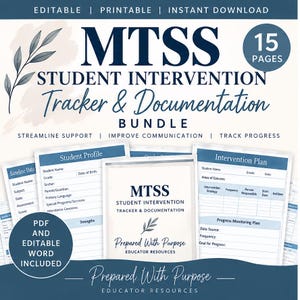 Formularios de intervención para estudiantes RTI y MTSS / Paquete de documentación para docentes