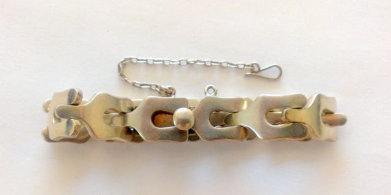 Modernist A. Belgiorno 900 Silver  Bracelet Signed - image 2