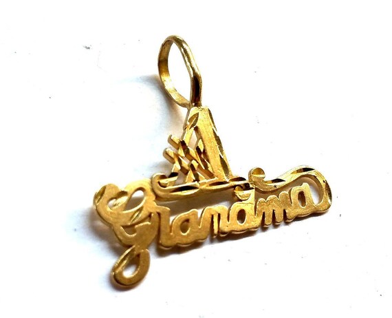 Vintage 14k Yellow Gold "#1 Grandma" Pendant - image 6