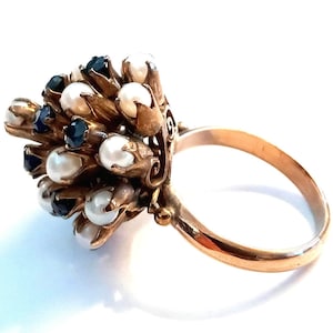 Vintage 14K Yellow Gold Pearl Ring Size 5.25