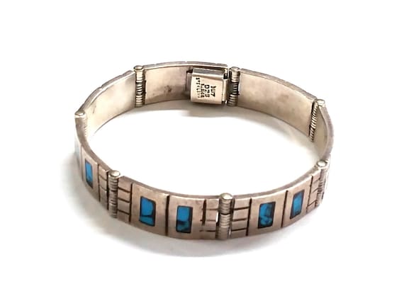 Sterling Silver Turquoise Mexican Bracelet - image 1