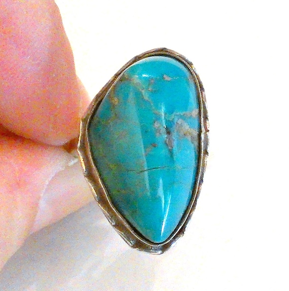 Sterling Silver and Turquoise Ring Signed J. Come… - image 1