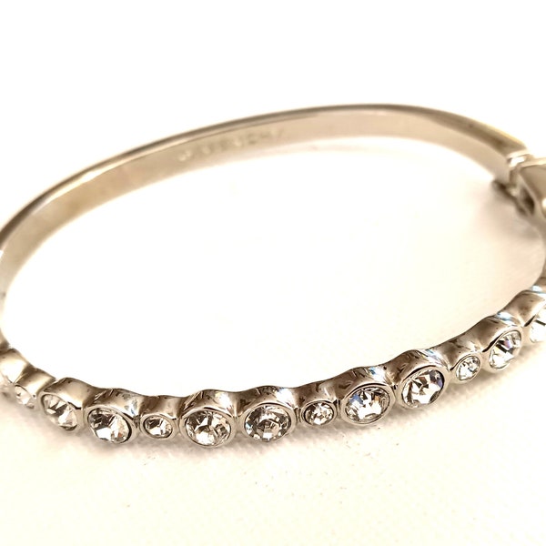 Givenchy Swarovski Crystal Hinged Bangle Bracelet