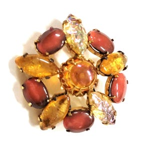 Broche Rosetta Vintage de Ámbar y Topacio