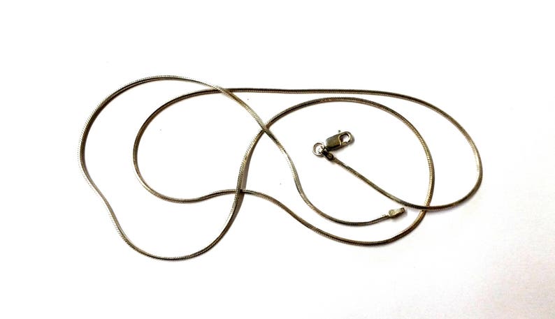 Vintage Sterling Silver Box Snake Chain 18 Inch