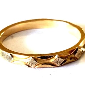 Vintage 14K Two Tone Gold Wedding Band Size 7