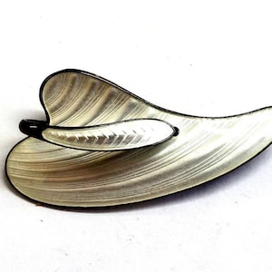 Arne Nordlie Sterling Silver White Guilloche Enamel Brooch / Pin