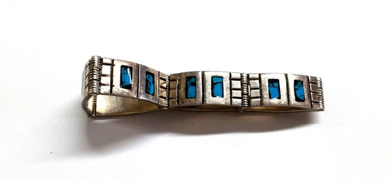 Sterling Silver Turquoise Mexican Bracelet - image 4