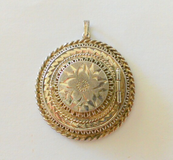 Vintage Large Sterling Locket Mad Men Style - image 2