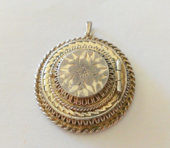 Vintage Large Sterling Locket Mad Men Style - image 3