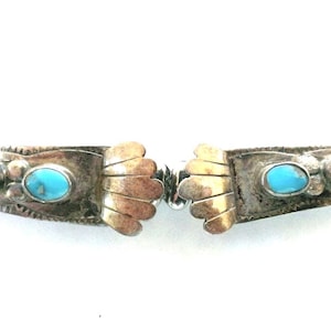 Navajo Turquoise and Coral Sterling Childs Watch Band Signed