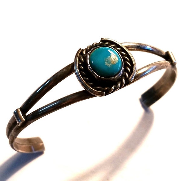 Small Sterling Silver Navajo Turquoise Cuff Bracelet