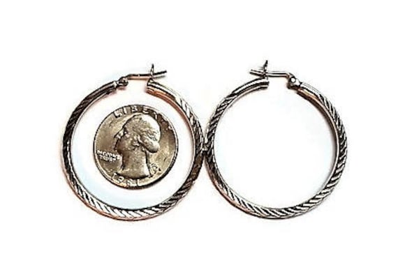 Large Sterling Silver Sphere Hoop Earrings - image 3