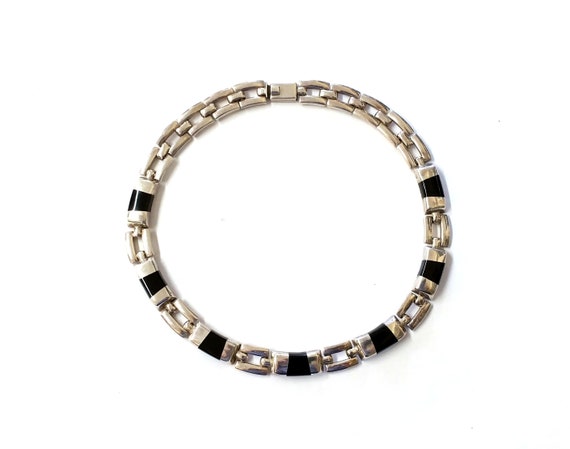 Chunky 950 Silver Black Onyx Necklace - image 3