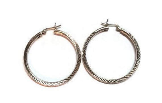 Large Sterling Silver Sphere Hoop Earrings - image 2