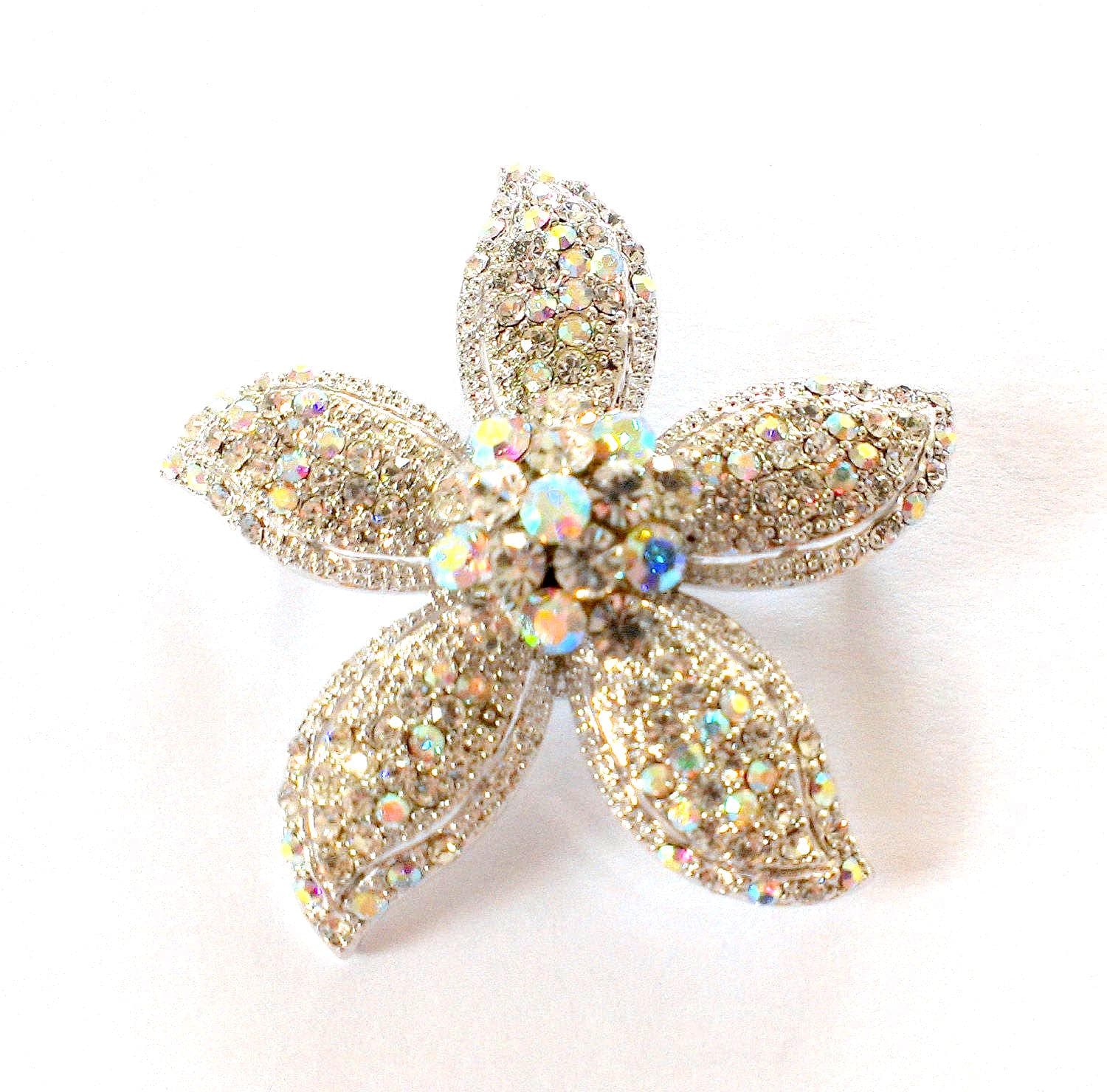 クリスタルフラワーブローチ/ペンダント/ピンウェディングアクセサリー