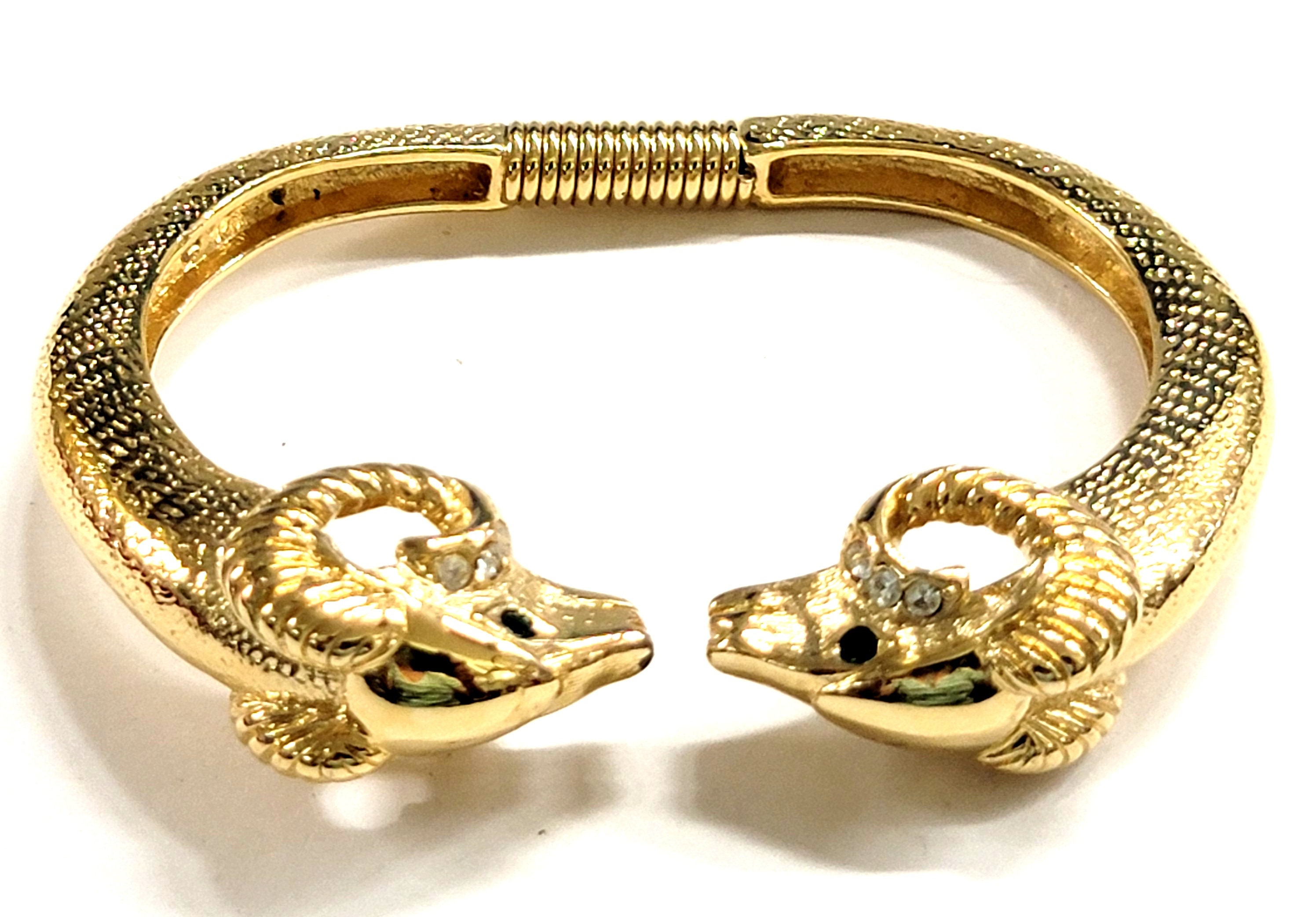 Rammer.brass.ブラス.真鍮.スカル.激安.ブレス.ルード Vintage Kenneth Lane KJL for Avon Rams Head Clamper Bracelet - Etsy