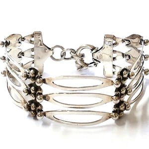 VIntage 950 Silver Wide Link Bracelet