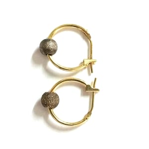 Vintage Small 14K Two Tone Hoop Earrings