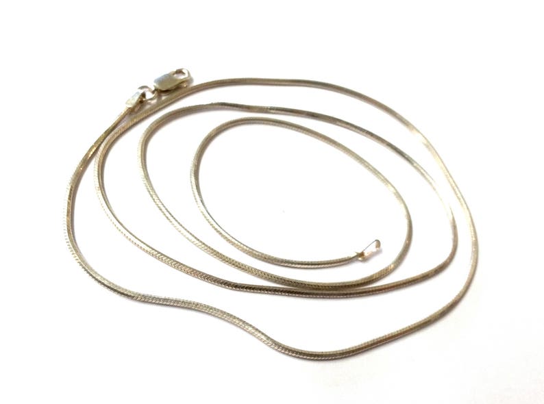 Vintage Sterling Silver Box Snake Chain 18 Inch