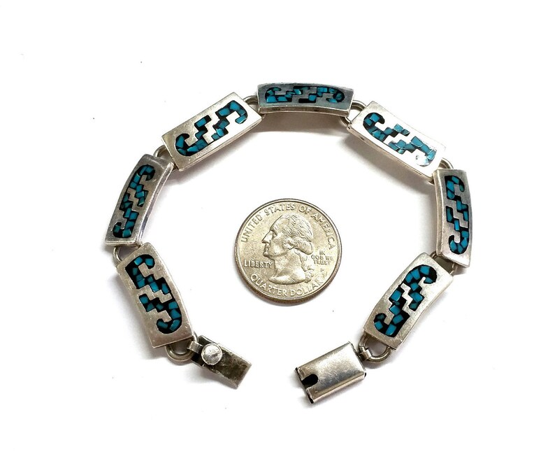 Mexican Sterling Silver Turquoise Bracelet