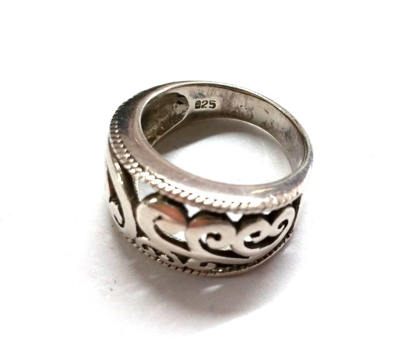 6 12 Sterling Silver Filigree Ring Sz