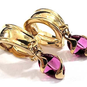 Swarovski Fushia Crystal Gold Ton Ohrclips