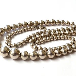 Vintage Sterling Silver Ball Necklace 24&quot;
