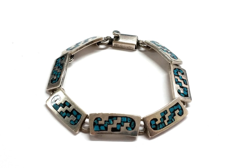 Mexican Sterling Silver Turquoise Bracelet