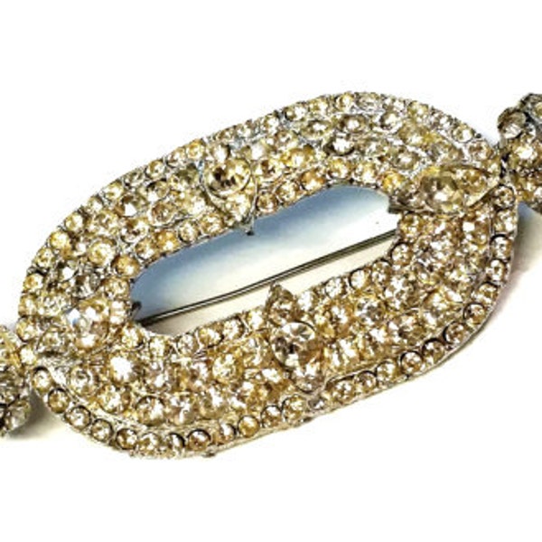 Large H. Pomerantz Rhinestone Brooch / Pin