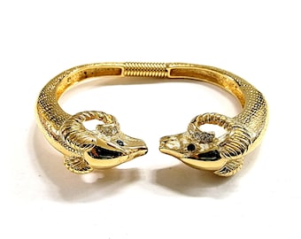 Vintage Kenneth Lane KJL for Avon Rams Head Clamper Bracelet