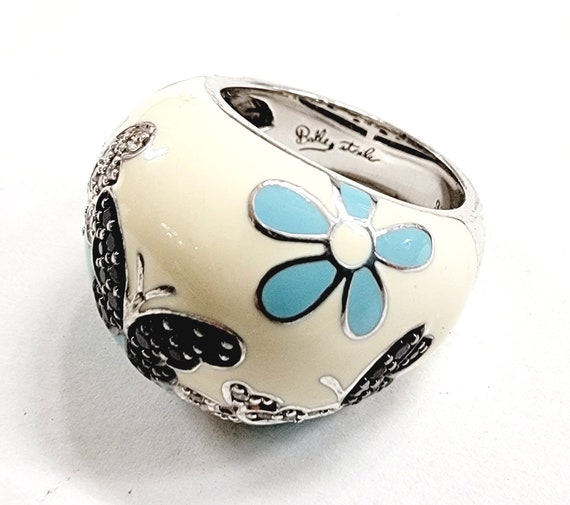 Belle Etoile Butterfly Enamel Dome Ring - image 4